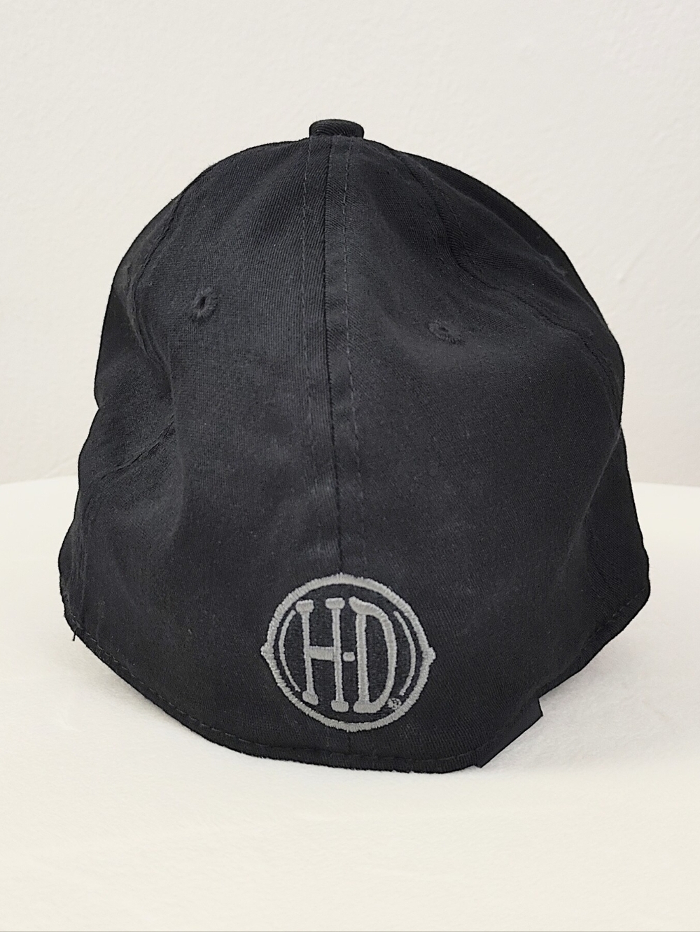 Harley Davidson Black Fitted Baseball Hat Medium Large Stretch 39Thirty Skulls - Picture 2 of 7
